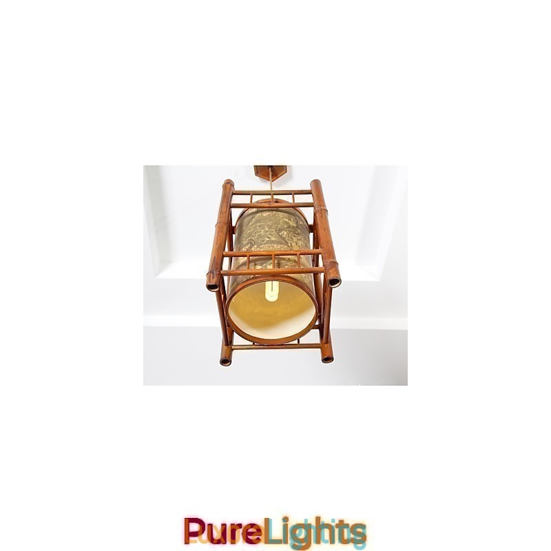 Designer Touch Decorative Retro Lantern Wood Bamboo Chandelier
