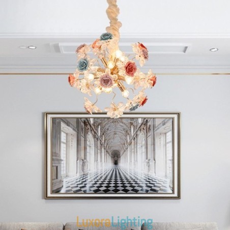 Designer Touch Decorative Pendant Lighting Modern Crystal Flower Chandelier