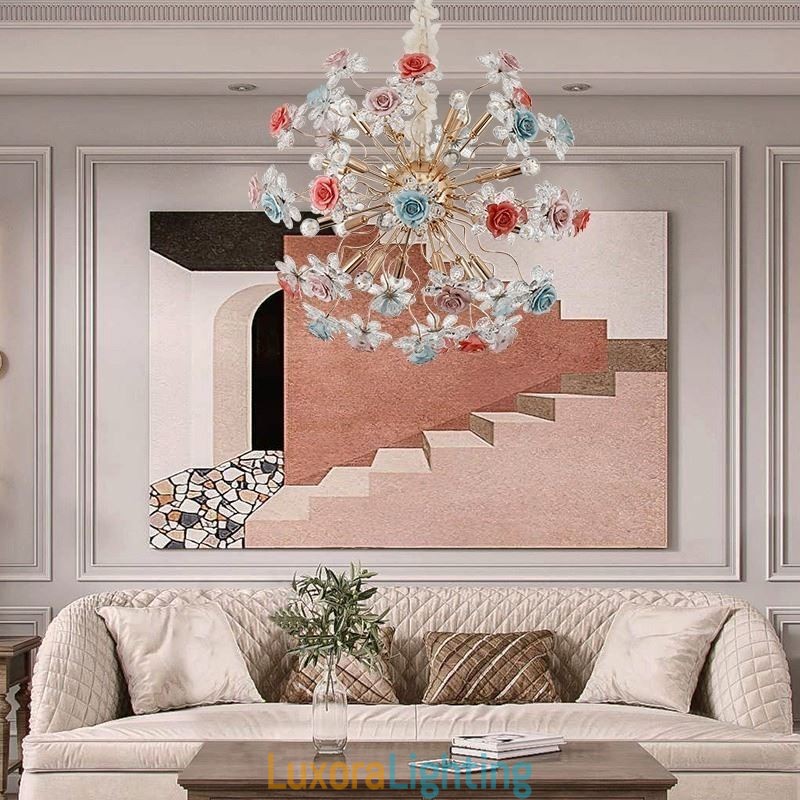 Designer Touch Decorative Pendant Lighting Modern Crystal Flower Chandelier