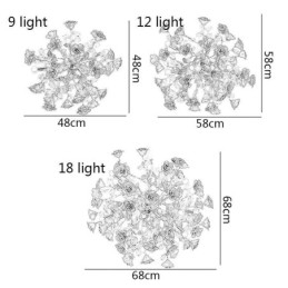 Designer Touch Decorative Luxury Pendant Light Ceramic Red Flower Chandelier