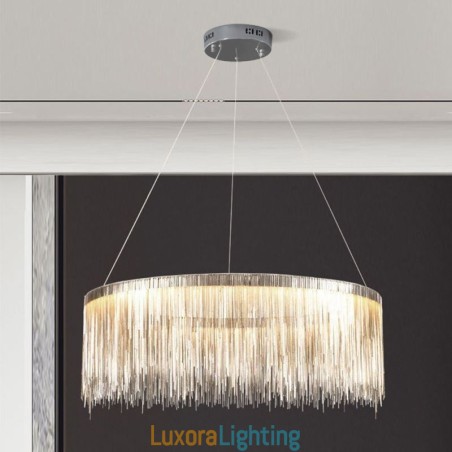 Designer Touch Decorative Luxury Tassel Pendant Light Round Chandelier