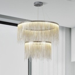 Designer Touch Decorative Luxury Tassel Pendant Light Round Chandelier