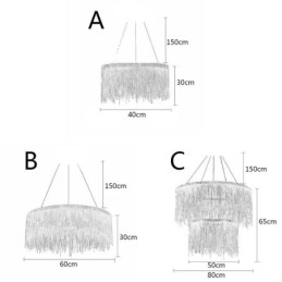 Designer Touch Decorative Luxury Tassel Pendant Light Round Chandelier