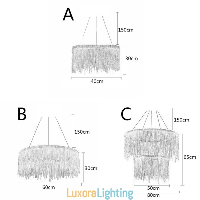 Designer Touch Decorative Luxury Tassel Pendant Light Round Chandelier