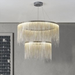 Designer Touch Decorative Luxury Tassel Pendant Light Round Chandelier