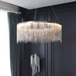 Designer Touch Decorative Luxury Tassel Pendant Light Round Chandelier