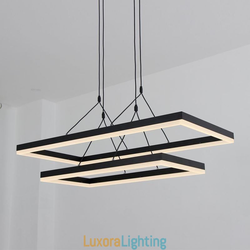 Designer Touch Decorative Modern Frame Pendant Light Acrylic Black Chandelier