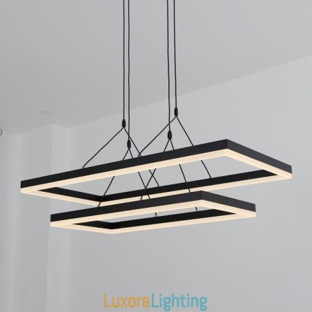 Designer Touch Decorative Modern Frame Pendant Light Acrylic Black Chandelier