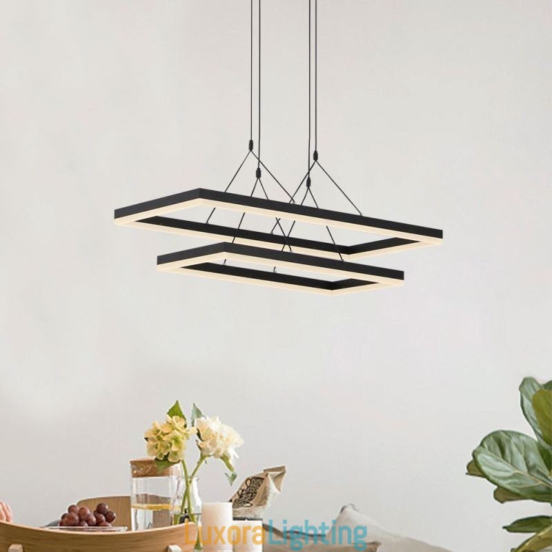 Designer Touch Decorative Modern Frame Pendant Light Acrylic Black Chandelier