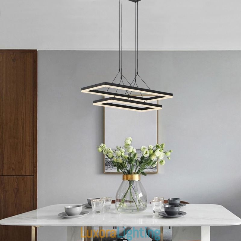 Designer Touch Decorative Modern Frame Pendant Light Acrylic Black Chandelier