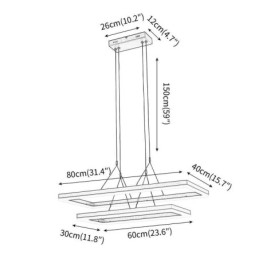 Designer Touch Decorative Modern Frame Pendant Light Acrylic Black Chandelier