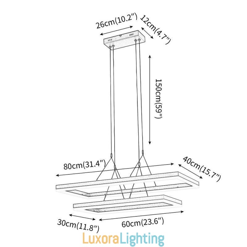 Designer Touch Decorative Modern Frame Pendant Light Acrylic Black Chandelier