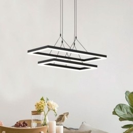 Designer Touch Decorative Modern Frame Pendant Light Acrylic Black Chandelier