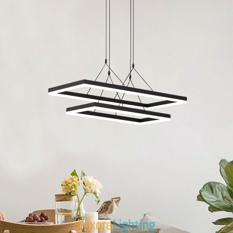 Designer Touch Decorative Modern Frame Pendant Light Acrylic Black Chandelier