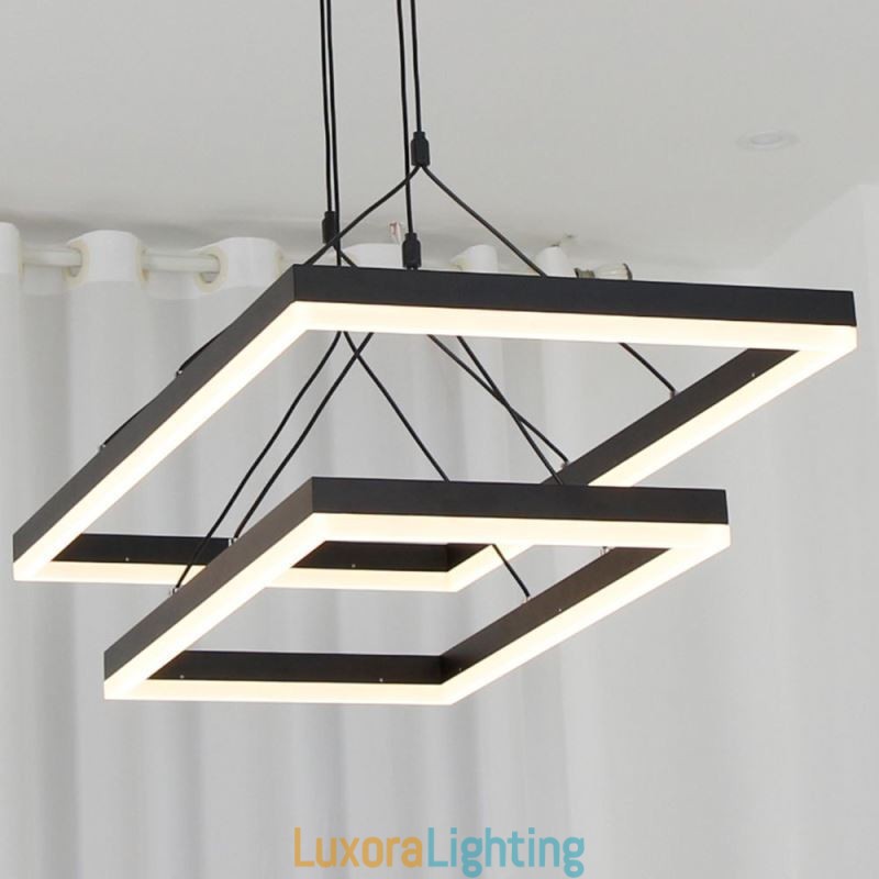 Designer Touch Decorative Modern Frame Pendant Light Acrylic Black Chandelier