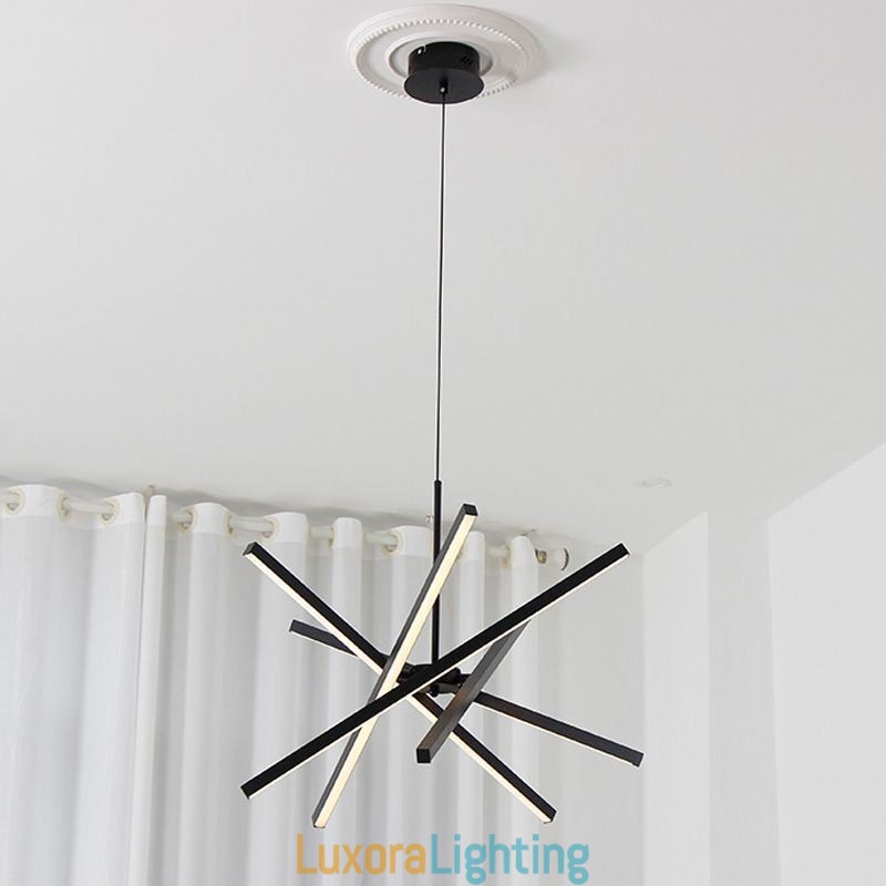 Designer Touch Decorative Modern Pendant Light Dimmable Black Strip Ceiling Lamp