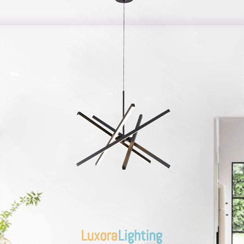 Designer Touch Decorative Modern Pendant Light Dimmable Black Strip Ceiling Lamp
