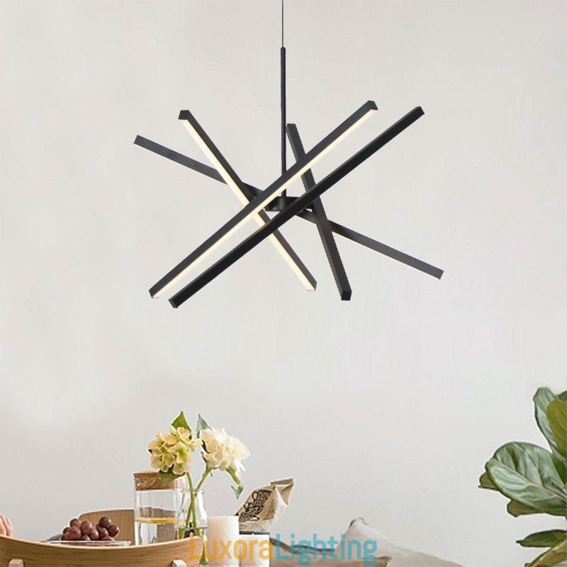 Designer Touch Decorative Modern Pendant Light Dimmable Black Strip Ceiling Lamp