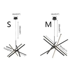 Designer Touch Decorative Modern Pendant Light Dimmable Black Strip Ceiling Lamp