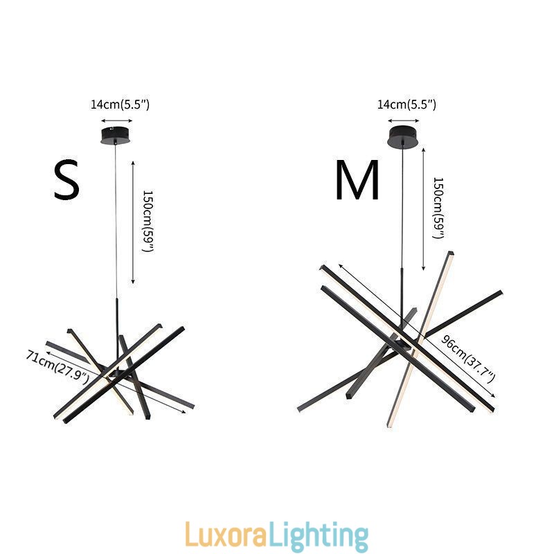 Designer Touch Decorative Modern Pendant Light Dimmable Black Strip Ceiling Lamp