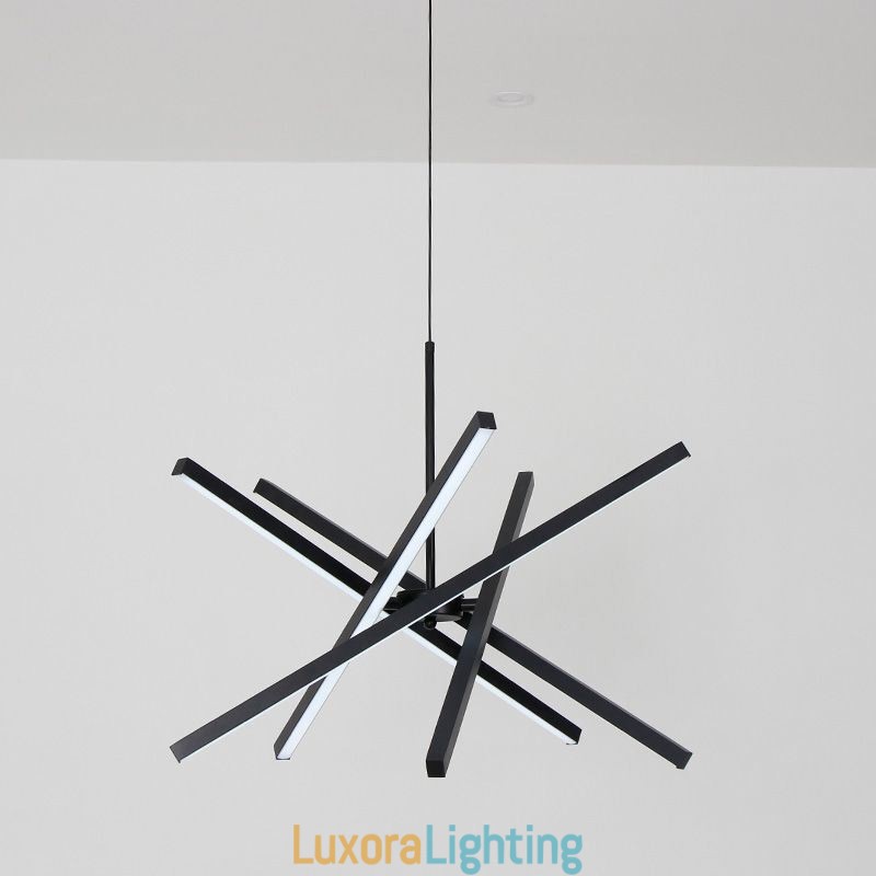 Designer Touch Decorative Modern Pendant Light Dimmable Black Strip Ceiling Lamp