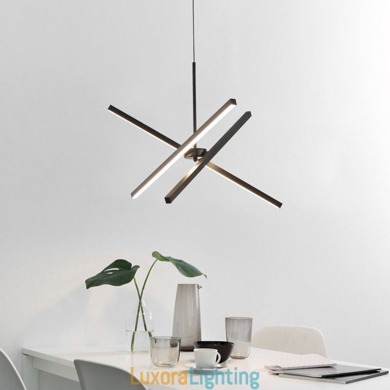 Designer Touch Decorative Modern Pendant Light Dimmable Black Strip Lamp