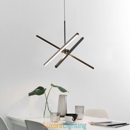 Designer Touch Decorative Modern Pendant Light Dimmable Black Strip Lamp