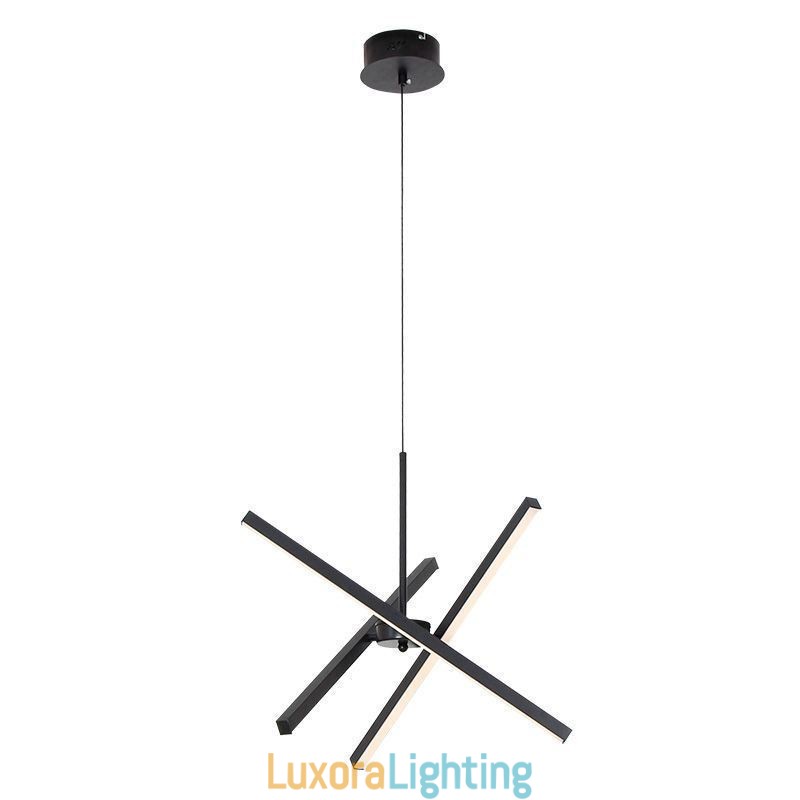 Designer Touch Decorative Modern Pendant Light Dimmable Black Strip Lamp