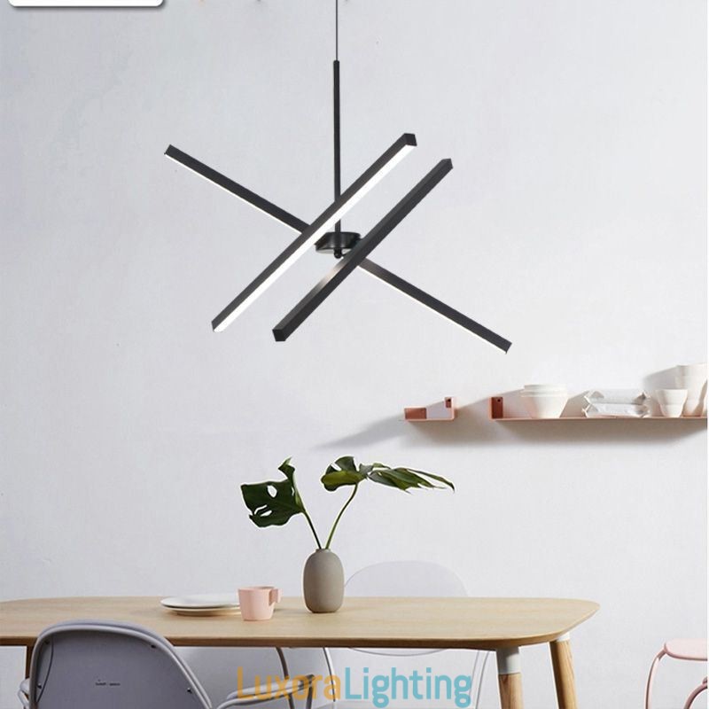 Designer Touch Decorative Modern Pendant Light Dimmable Black Strip Lamp