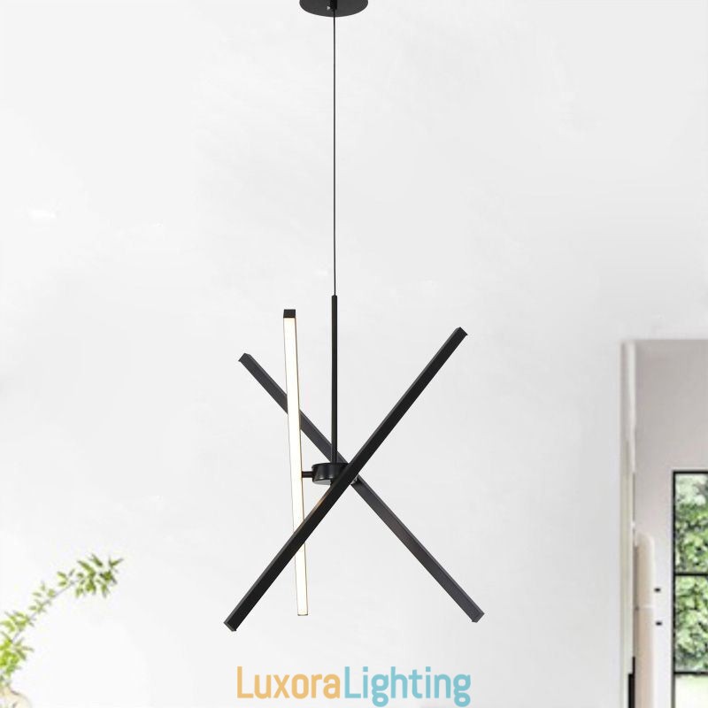 Designer Touch Decorative Modern Pendant Light Dimmable Black Strip Lamp