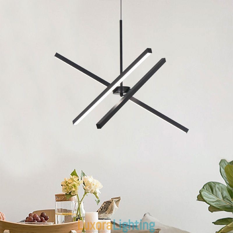 Designer Touch Decorative Modern Pendant Light Dimmable Black Strip Lamp