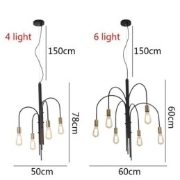 Designer Touch Decorative Modern Iron Chandelier Simple Iron Pendant Light