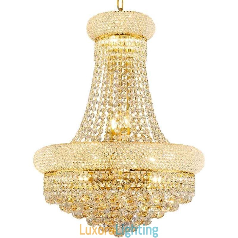 Designer Touch Decorative Crown Shaped Chandelier Luxurious Crystal Pendant Light