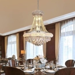 Designer Touch Decorative Crown Shaped Chandelier Luxurious Crystal Pendant Light