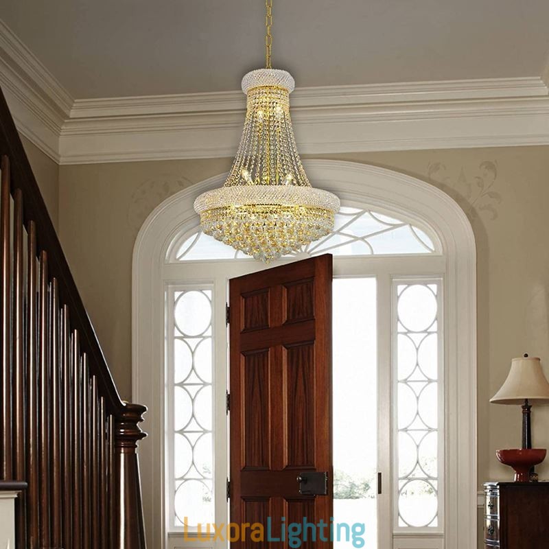 Designer Touch Decorative Crown Shaped Chandelier Luxurious Crystal Pendant Light