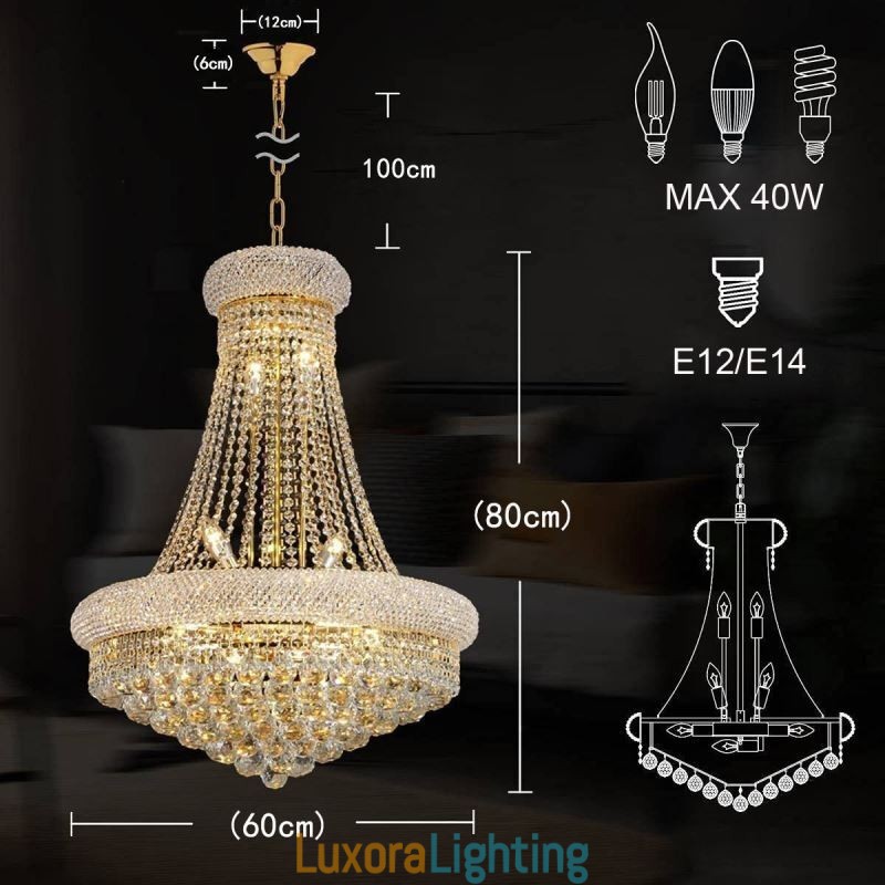 Designer Touch Decorative Crown Shaped Chandelier Luxurious Crystal Pendant Light