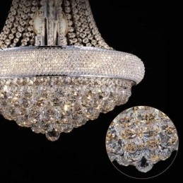 Designer Touch Decorative Crown Shaped Chandelier Luxurious Crystal Pendant Light