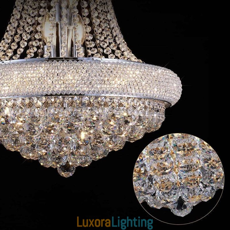 Designer Touch Decorative Crown Shaped Chandelier Luxurious Crystal Pendant Light