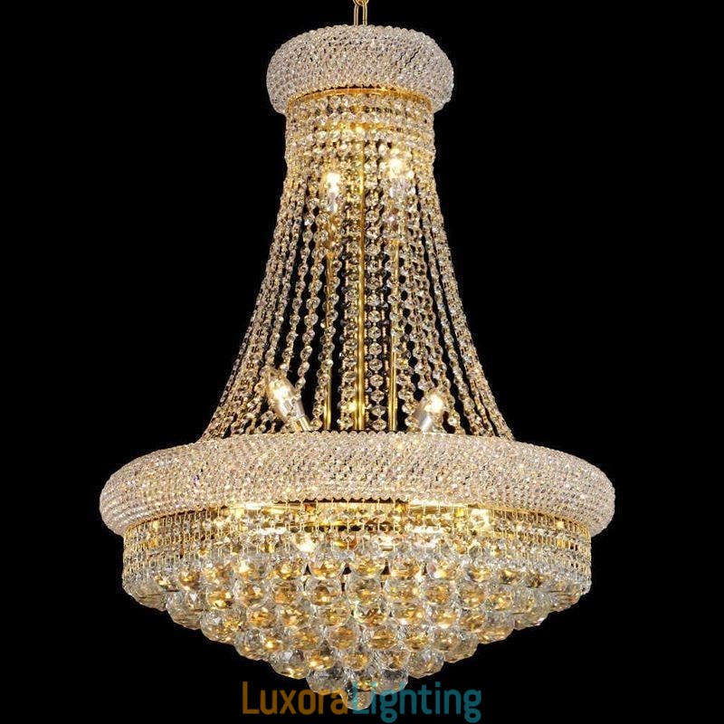 Designer Touch Decorative Crown Shaped Chandelier Luxurious Crystal Pendant Light