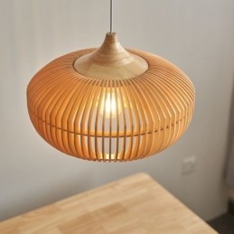 Designer Touch Decorative Wood Frame Pendant Light Pumpkin Shape Chandelier