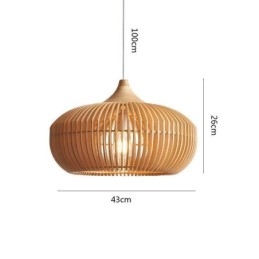 Designer Touch Decorative Wood Frame Pendant Light Pumpkin Shape Chandelier