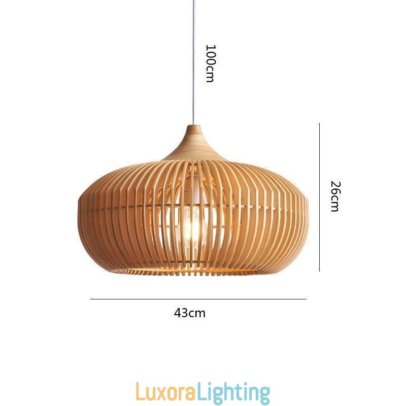 Designer Touch Decorative Wood Frame Pendant Light Pumpkin Shape Chandelier