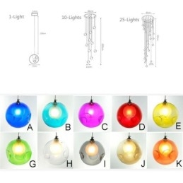 Designer Touch Decorative Modern Crystal Ball Pendant Light Colorful Crystal Chandelier (Colorful Style Pls Contact Us)