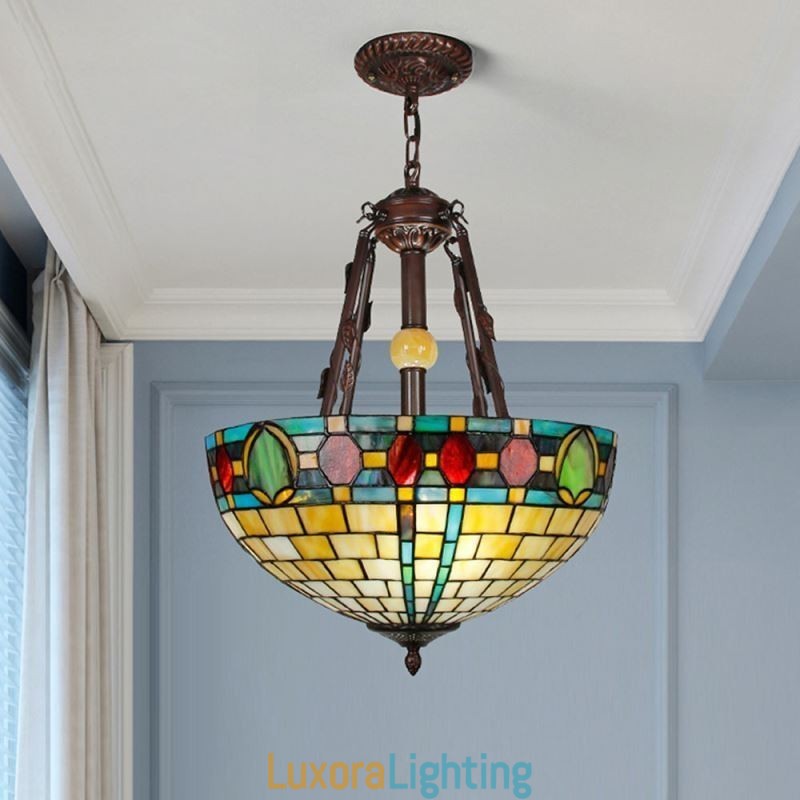 Designer Touch Decorative Stained Glass Pendant Light Hanging Lamp