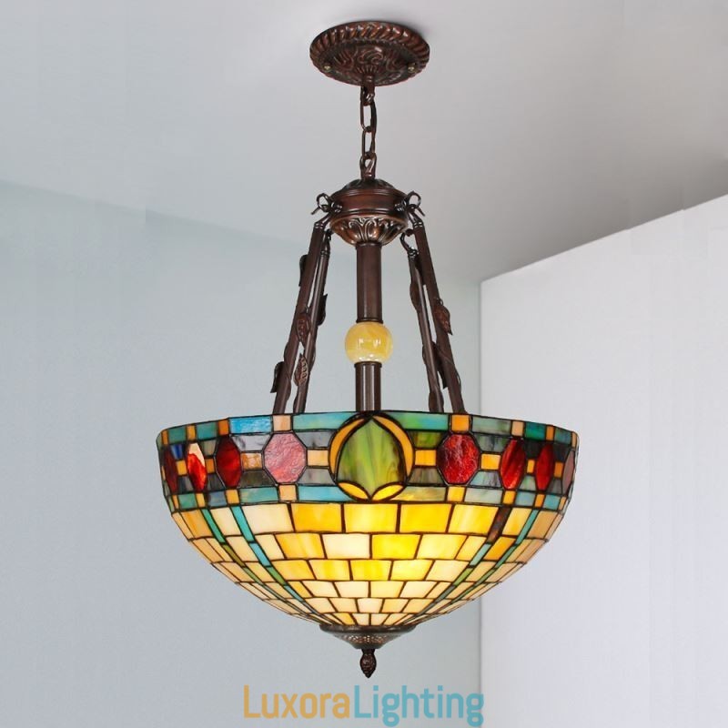 Designer Touch Decorative Stained Glass Pendant Light Hanging Lamp
