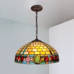 Designer Touch Decorative Stained Glass Pendant Light Vintage Hanging Lamp