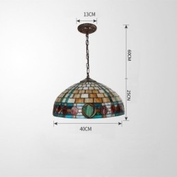 Designer Touch Decorative Stained Glass Pendant Light Vintage Hanging Lamp
