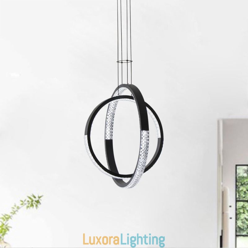 Designer Touch Decorative Modern Chandelier 2 Rings Pendant Lighting Dining