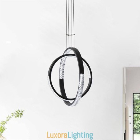 Designer Touch Decorative Modern Chandelier 2 Rings Pendant Lighting Dining
