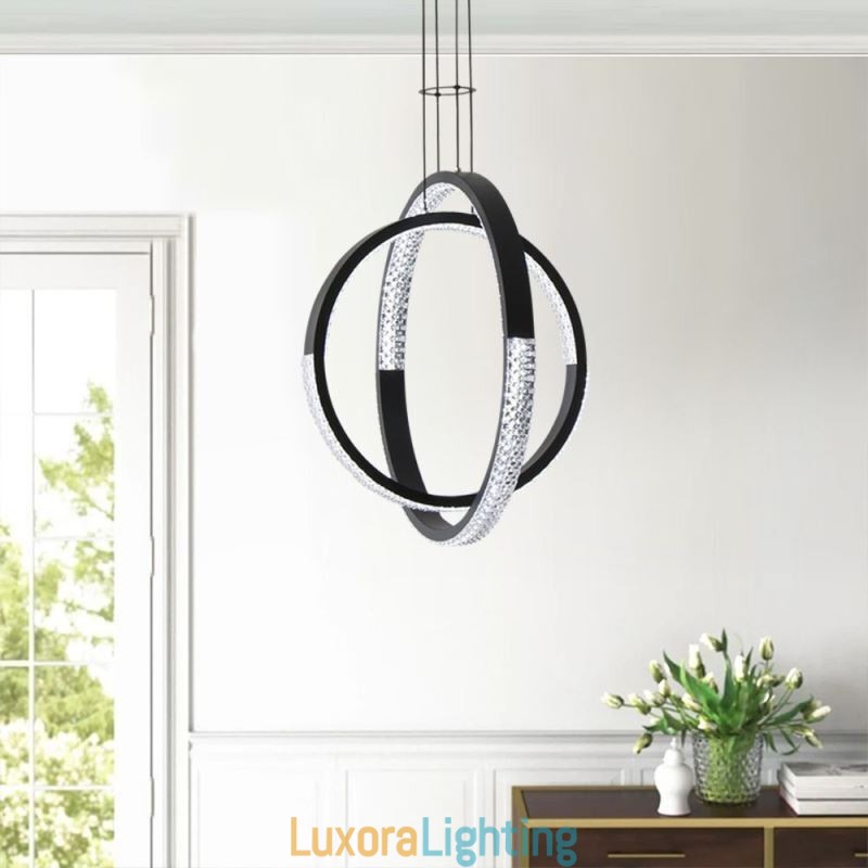 Designer Touch Decorative Modern Chandelier 2 Rings Pendant Lighting Dining